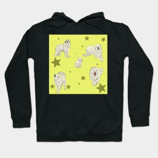 Great Pyrenees Pattern Yellow Hoodie